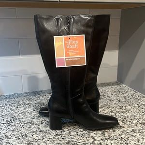 Naturalizer Black Tall Boots - The Plus Shaft -Square Toe - 7-1/2 NWT